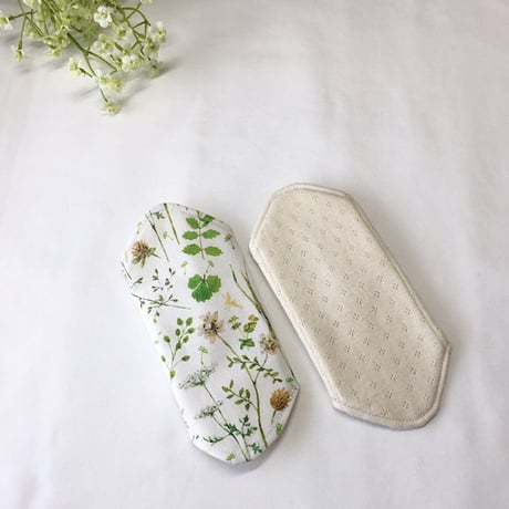 ニット布ライナー(妖精と草花）おりものライナー/透湿防水布なし/表面オーガニックコットン