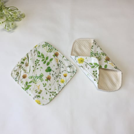布ライナー(妖精と草花）おりものライナー/透湿防水布なし/表面オーガニックコットンワッフル