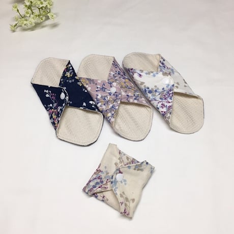布ライナー(防水布なし)  かすみ草　オーガニックコットンワッフル