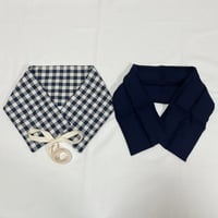 あずきホットパット(ロングひも付き）チェック柄ネイビー／あずきor玄米で選べます。