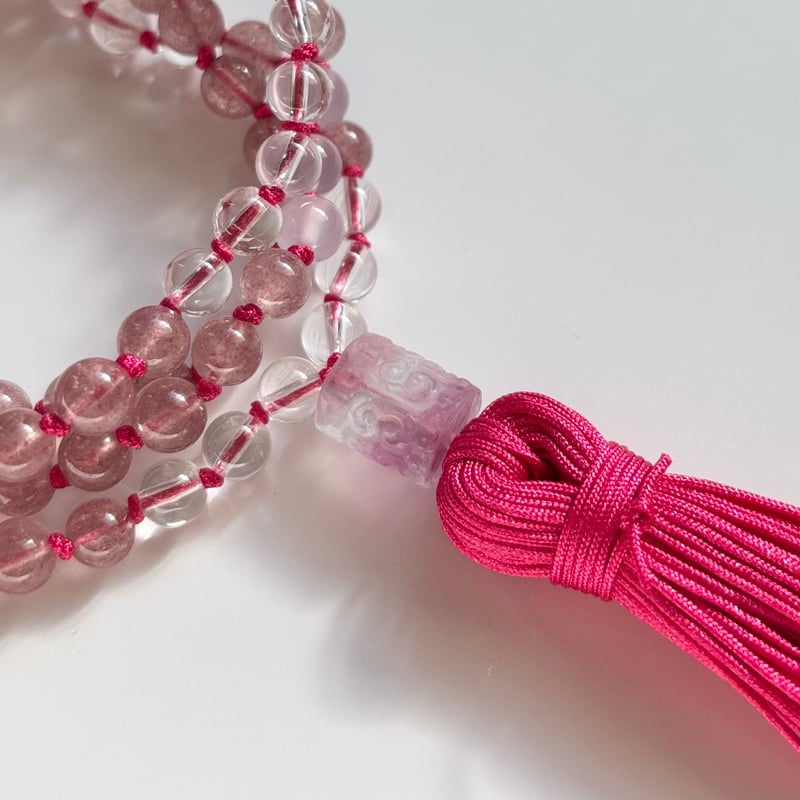 ピンクエピドート・パープルカルセドニー・水晶・フローライト 6㎜玉