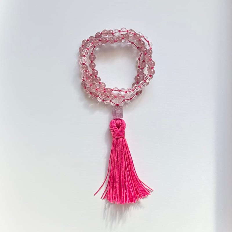 ピンクエピドート・パープルカルセドニー・水晶・フローライト　6㎜玉マーラー ピンクエピドート・パープルカルセドニー・水晶・フローライト 6㎜玉