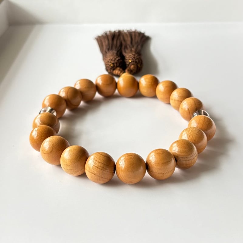 桃の木・スモーキークォーツ／手作り略式念珠 | shin-mala