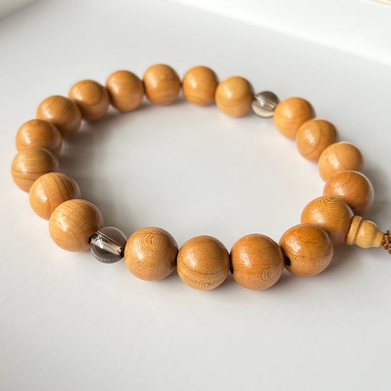 桃の木・スモーキークォーツ／手作り略式念珠 | shin-mala