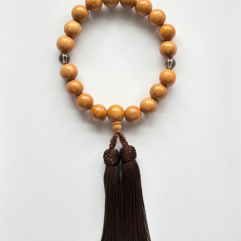 桃の木・スモーキークォーツ／手作り略式念珠 | shin-mala