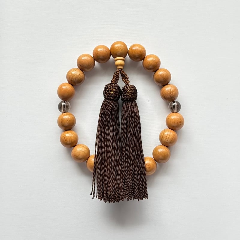 桃の木・スモーキークォーツ／手作り略式念珠 | shin-mala