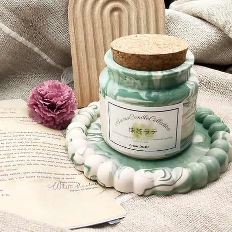 パチパチ癒しの木芯キャンドル〈抹茶ラテ〉