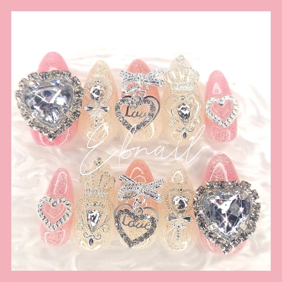 オーダーネイル 量産型 ガーリー y2kサブカル 姫かわ ハート ティアラ 羽 オーダーネイル 量産型 ガーリー y2kサブカル 姫かわ ハート ティアラ