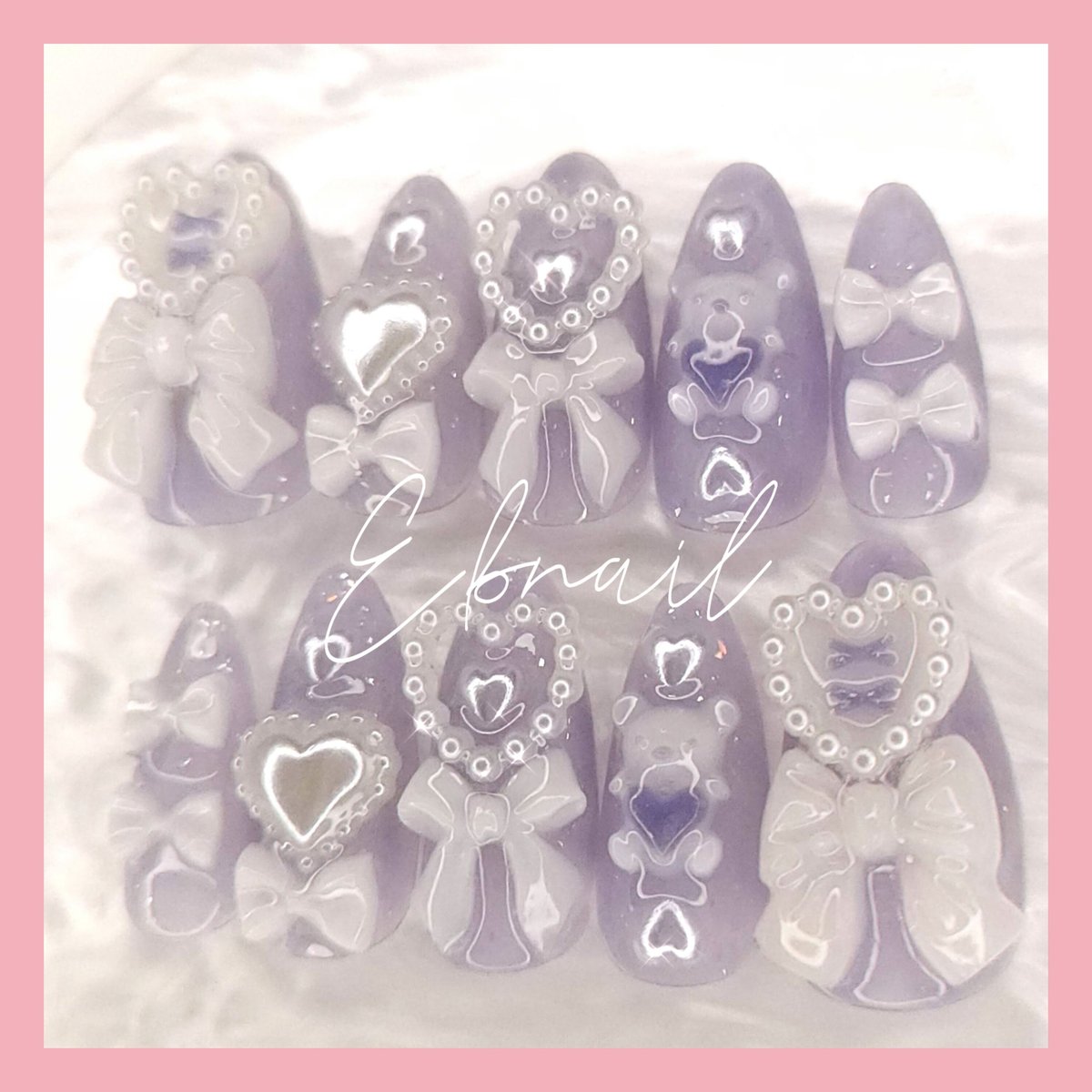 8 【現品】ネイルチップ 量産型 地雷系 サブカル 天使界隈 くま ハート