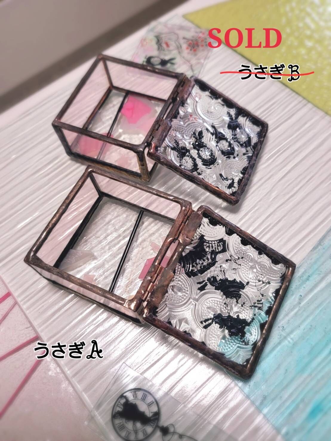 ステンドグラス 小物入れ 「不思議の国のアンティーク☆ミニBOX