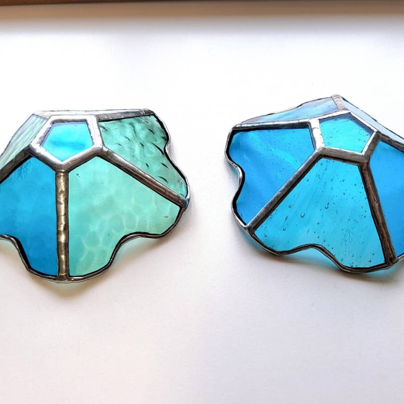 ステンドグラス 小物入れ 「花 小皿 ブルー」 | ことぶき家