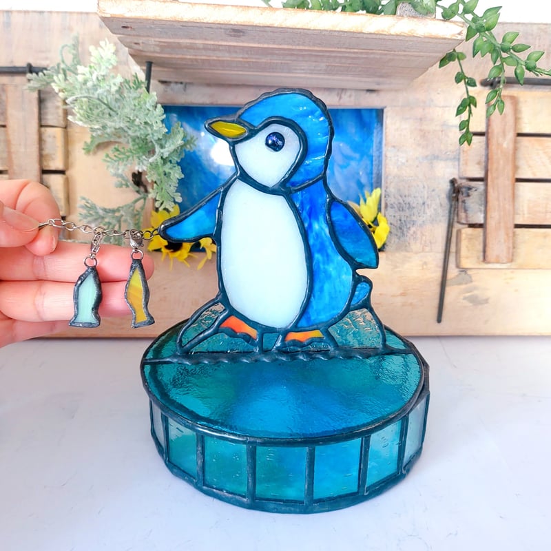 ペンギンさんの釣り大会☆ | ことぶき家ステンドグラス