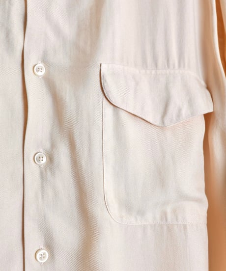 1990s "PERRY ELLIS" s/s opencollar silk shirt