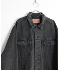 1990s “blue notes” black denim tracker jacket