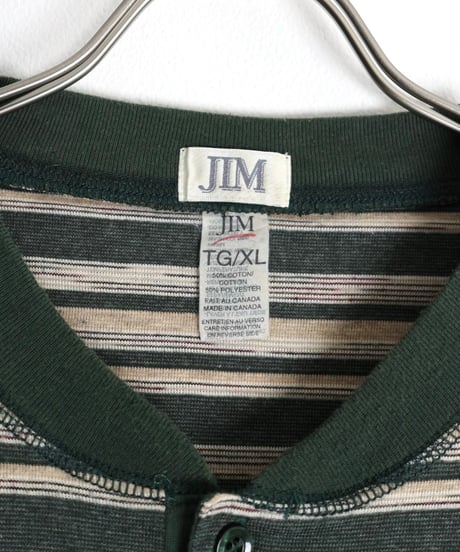 1990s-2000s "JIM" henry neck border t-shirt