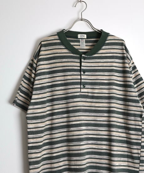 1990s-2000s "JIM" henry neck border t-shirt