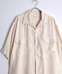 1990s "PERRY ELLIS" s/s opencollar silk shirt