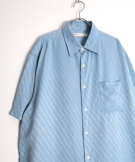 2000s "PERRY ELLIS" s/s silk striped shirt