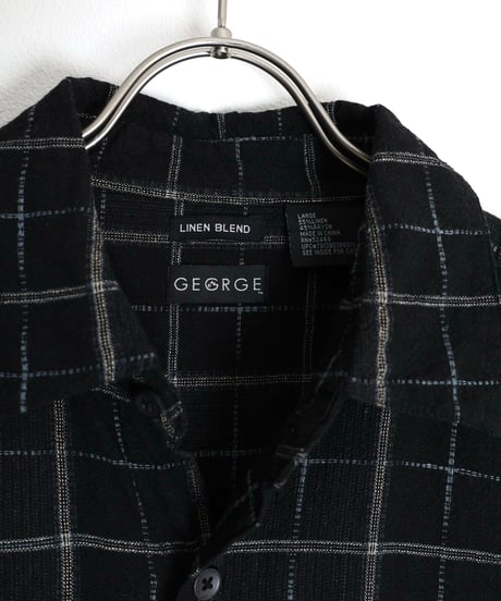 1990s-2000s "GEORGE" s/s linen rayon designed shirt
