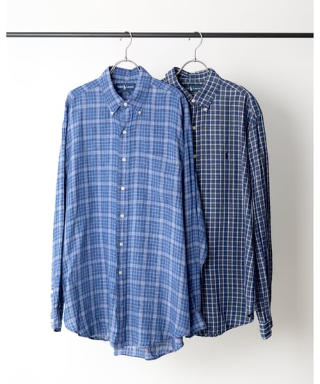 "polo ralph lauren" 『BLAKE』 l/s linen checked shirt