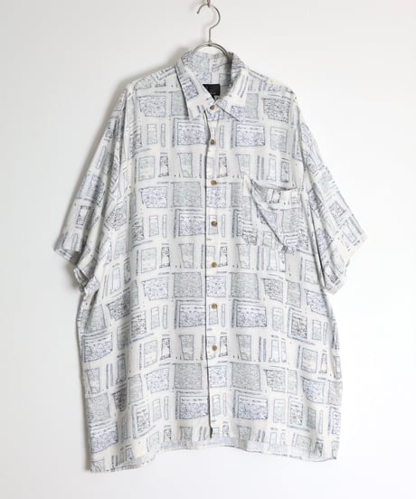 1990s-2000s "j.ferrar" s/s rayon designed shirt