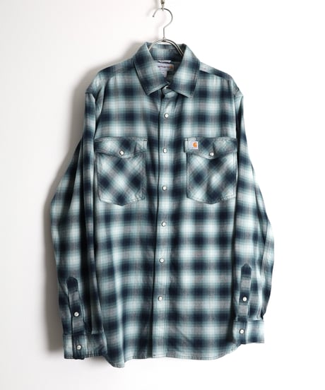 2000s "carhartt" l/s cotton flannel checked shirt