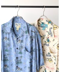 1990s-2000s "BIG DOGS" s/s rayon aloha shirt