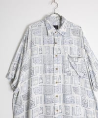 1990s-2000s "j.ferrar" s/s rayon designed shirt