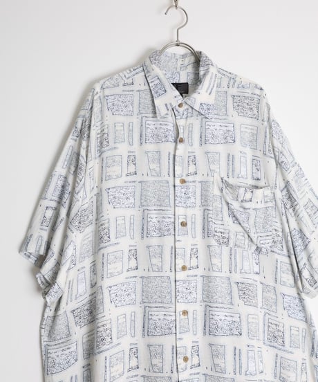 1990s-2000s "j.ferrar" s/s rayon designed shirt