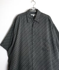 1990s "PERRY ELLIS" s/s silk designed shirt