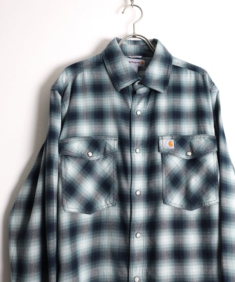 2000s "carhartt" l/s cotton flannel checked shirt