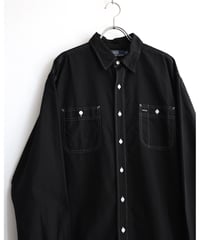 1990s “polo ralph lauren” l/s black dyed work shirt