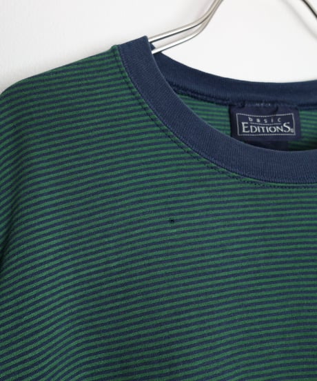 1990s-2000s "basic editions" border t-shirt