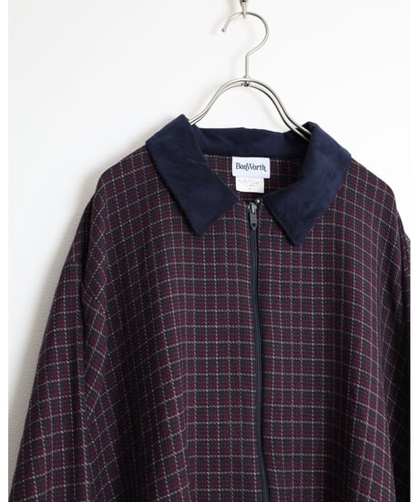 1990s “Bon Worth” rayon polyester checked blouson