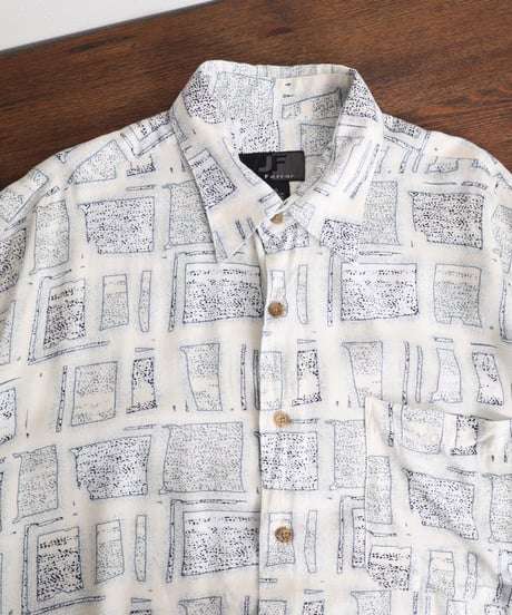1990s-2000s "j.ferrar" s/s rayon designed shirt