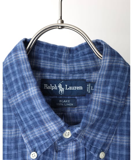 "polo ralph lauren" 『BLAKE』 l/s linen checked shirt