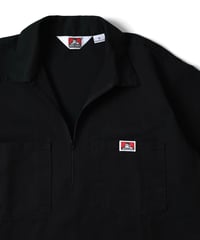 1990s-2000s "BEN DAVIS" s/s half-zip designed shirt