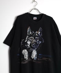 1990s wolf art print t-shirt