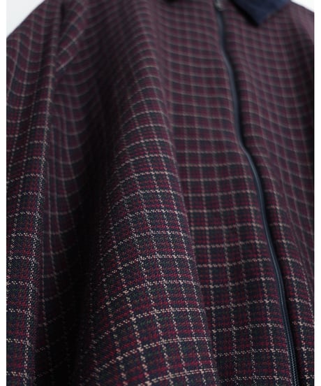1990s “Bon Worth” rayon polyester checked blouson