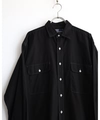 1990s “polo ralph lauren” l/s black dyed flap pocket shirt