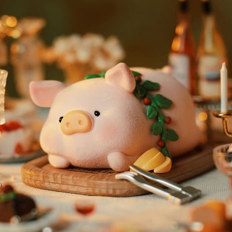 TOYZEROPLUS×CICI'S STORY 子豚lulu Pigchelin ダイニング　トレーディングフィギュア