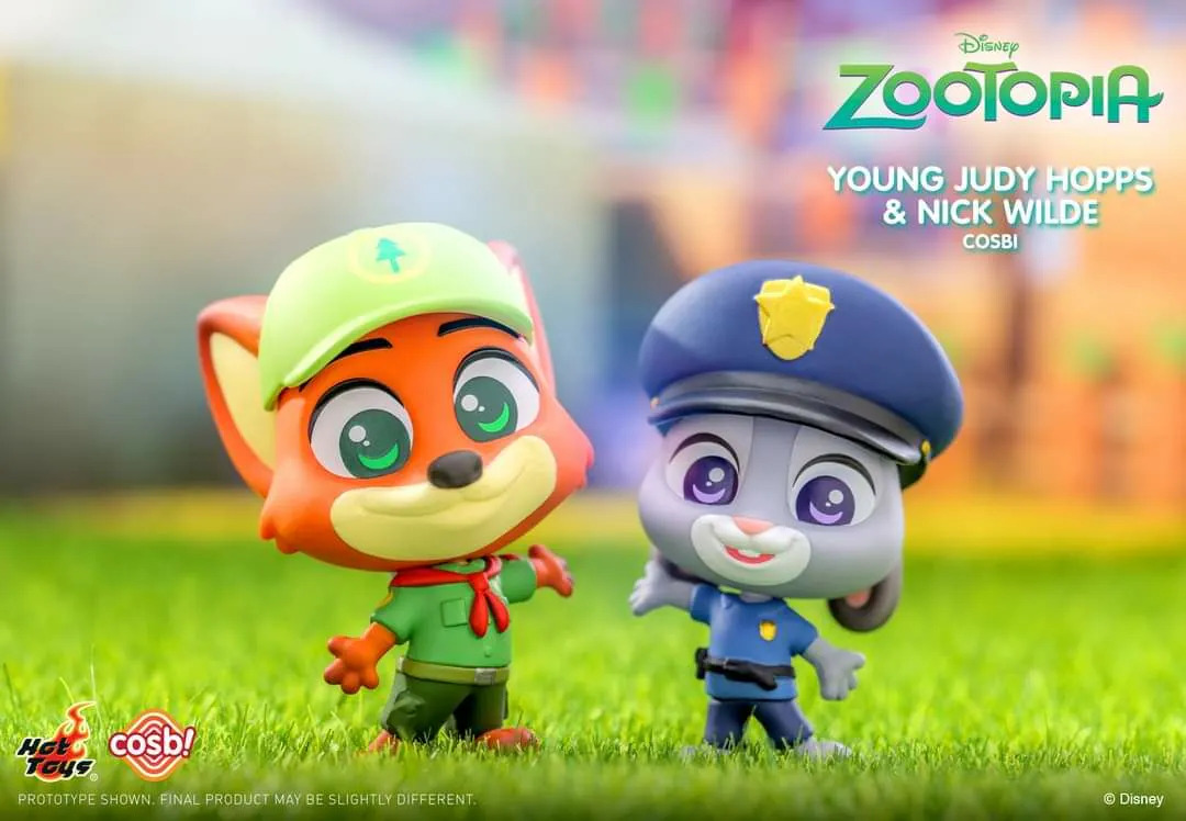 ズートピア cosbi ミニフィギュア 7点セット フラッグ付き 新作 {フィギュア} ホットトイズ Cosbi Zootopia ズートビア - コスビ
