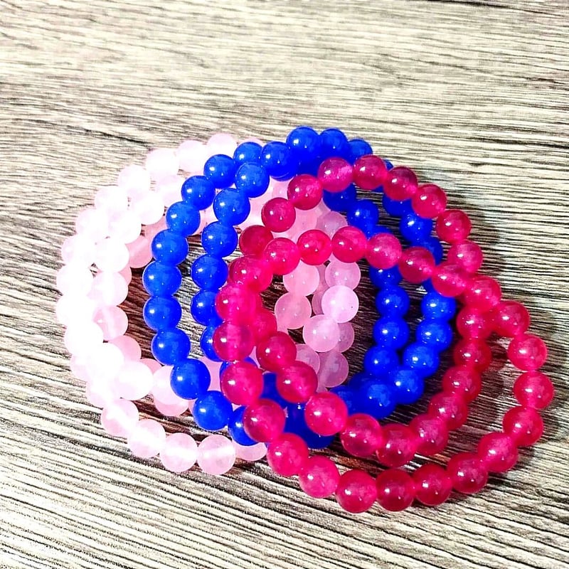 ピンクジェイド・ブルージェイド・濃いレッドアゲート | 天然石