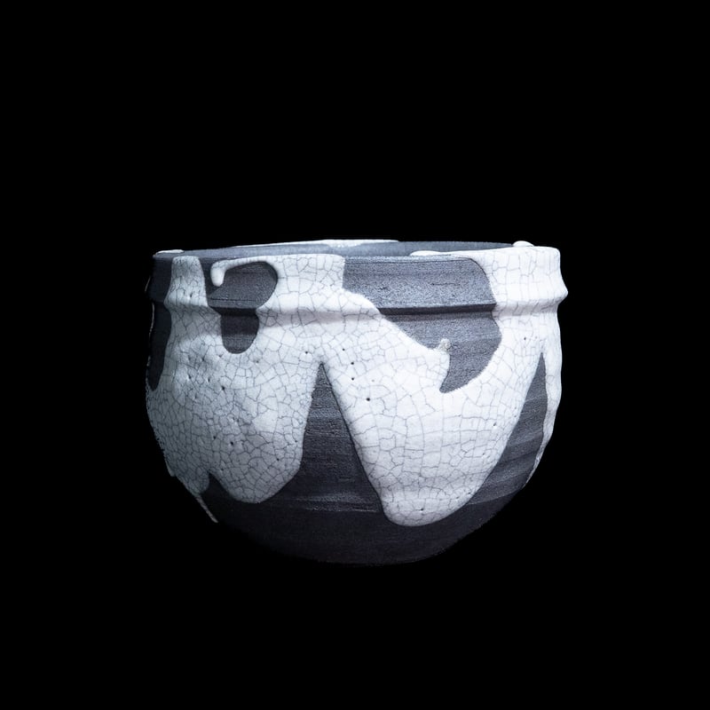 かみ山陶器 白マット貫入丸 | Ducks ( plants. )