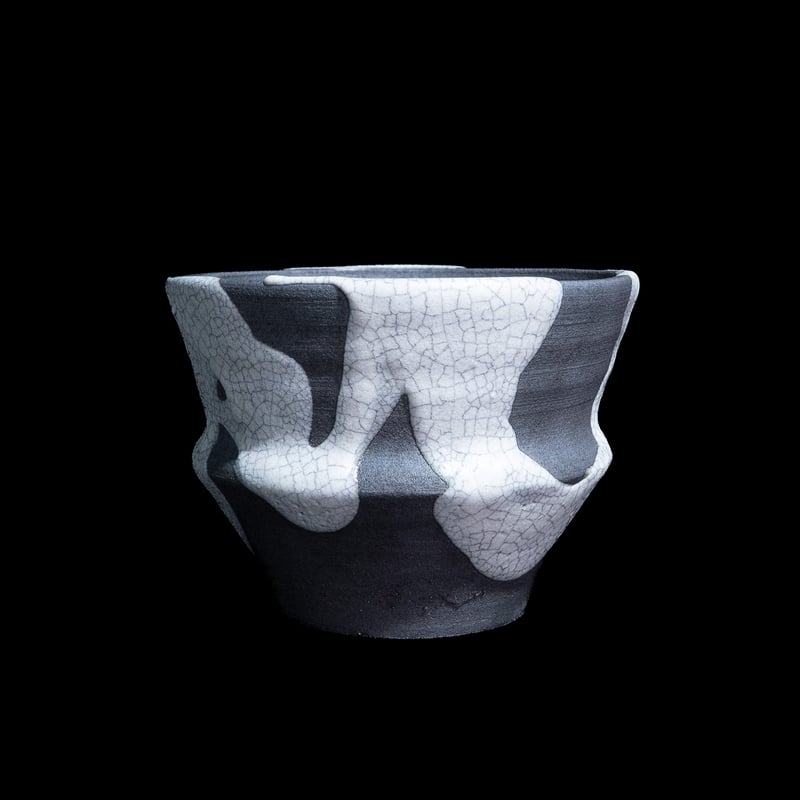 かみ山陶器 白マット貫入リム付 | Ducks ( plants. )