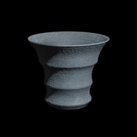 かみ山陶器 黒鉄釉波形鉢