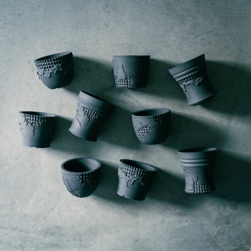 美原良 陶器鉢 遠雷 bowl | Ducks ( plants. )