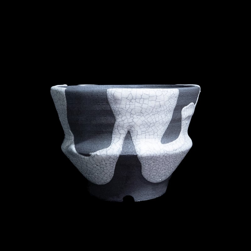 かみ山陶器 白マット貫入リム付 | Ducks ( plants. )