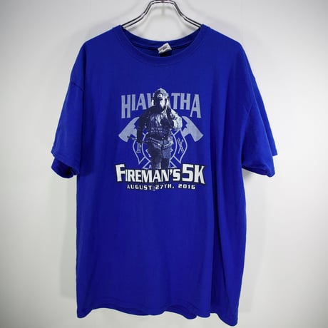 【XLサイズ】 HIAWATHA FIREMANS 5K プリント 古着 Tシャツ