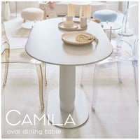 真っ白の楕円形の洋風テーブル「CAMILA(カミラ)」